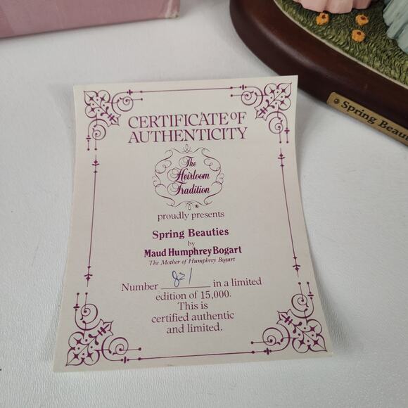 Maud Humphrey Bogart Spring Beauties Figurine Limited H1387 Certificate In Box - Picture 3 of 5
